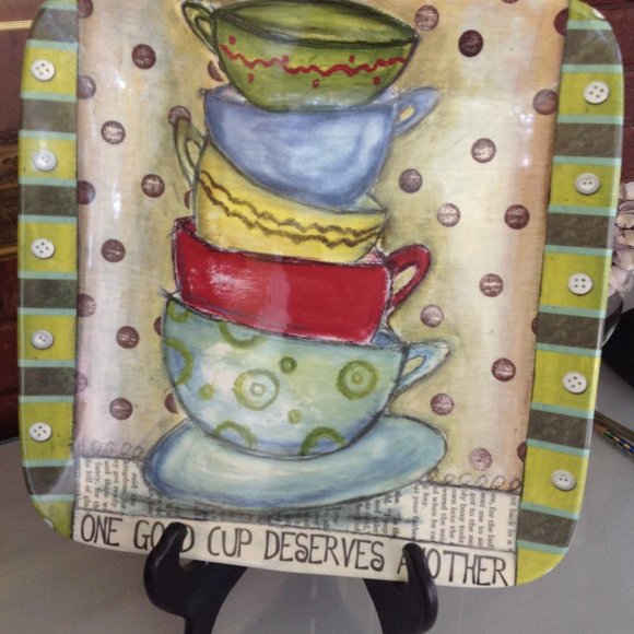 Coffee Time Tray 'One Good Cup Deserves Another' - Picture 3 of 4